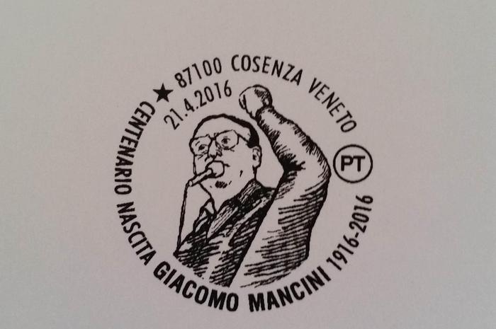 Cosenza: annullo Poste centenario nascita Mancini