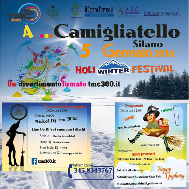Holi winter festival 5 Gennaio 2016 Camigliatello Silano locandina
