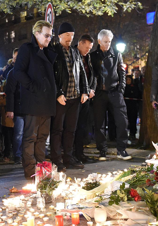 Omaggio degli U2 alle vittime degli attentati di Parigi