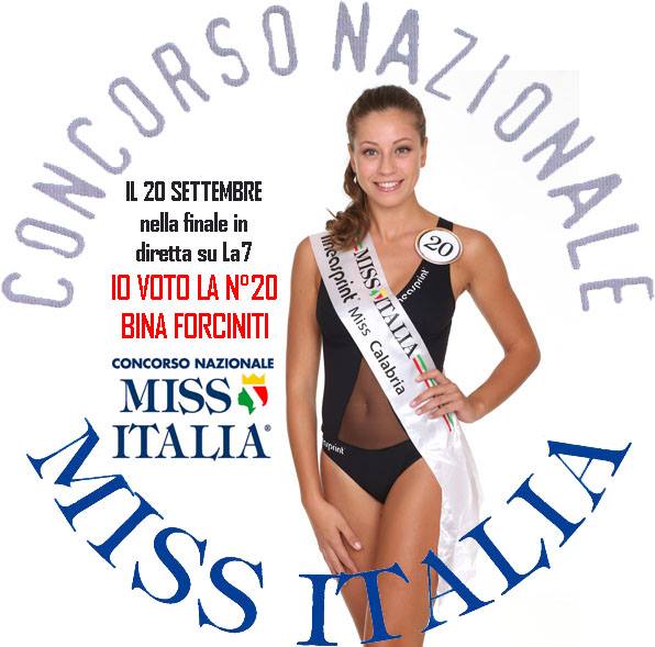 Bina Forciniti tra le 33 finaliste di Miss Italia 2015. A Jesolo la finale il 20 settembre