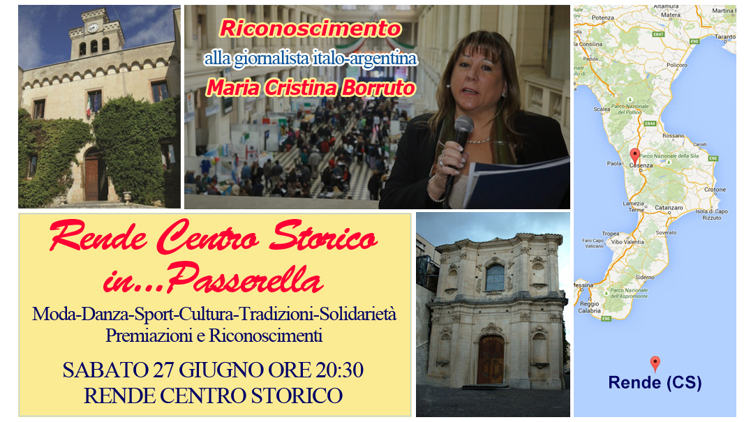 Evento ''Rende Centro Storico In...Passerella''. Riconoscimento a Cristina Borruto (VIDEO)