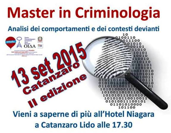 Catanzaro Lido: 2^ edizione Master di Criminologia OIDA in Calabria