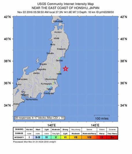 Fukushima, terremoto 7.3, allarme tsunami