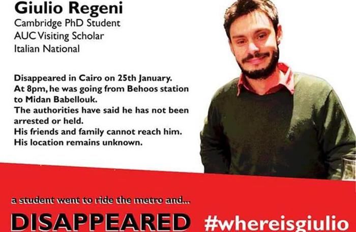 Giulio Regeni: media, 'ucciso in un appartamento in centro al Cairo'