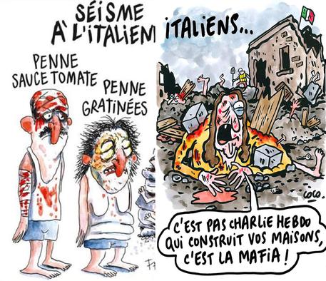 COSENZA, Charlie Hebdo, vignetta sisma non capita