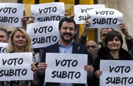 ROMA, Salvini, al voto, a casa Renzi e Alfano